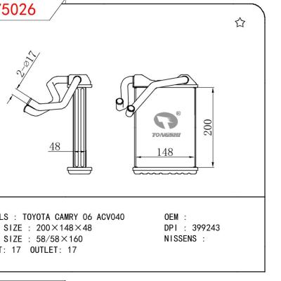 適用于TOYOTA TOYOTA CAMRY 06 ACV040