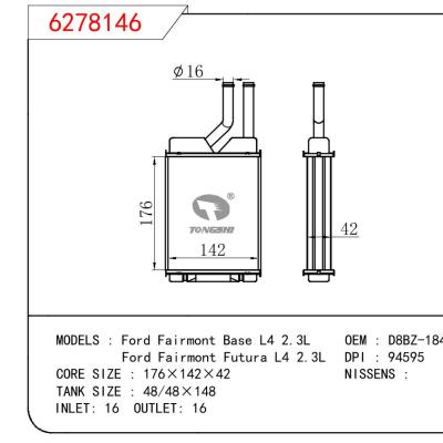 適用于FORD Ford Fairmont Base L4 2.3L/Ford Fairmont Futura L4 2.3L OEM:D8BZ-18476-B