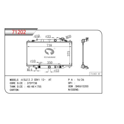 適用于6（GJ） 2.2 CDVI 12- AT 散熱器 OEM：SH0615200