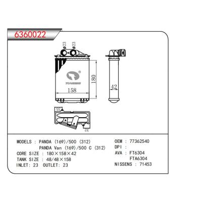  適用于PANDA (169)/500(312)PANDA Van (169)/500 C (312) OEM:77362540