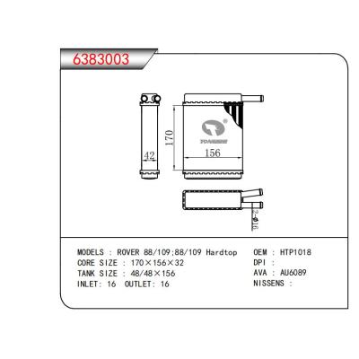  適用于ROVER 88/109;88/109 Hardtop OEM:HTP1018