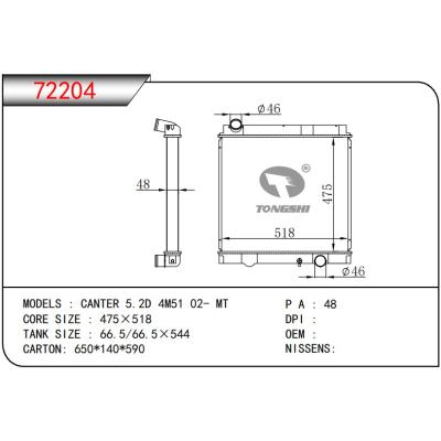 適用于三菱CANTER 5.2D 4M51 02- MT?散熱器?