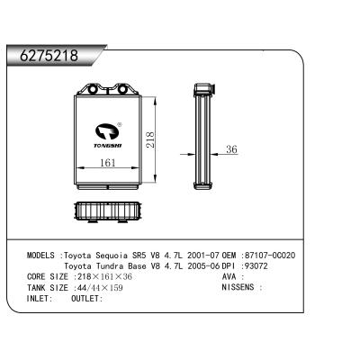 適用于 Toyota豐田 Sequoia SR5 V8 4.7L 2001-07  Toyota豐田 Tundra Base V8 4.7L 2005-06  暖風
