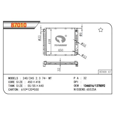適用于沃爾沃?240/245 2.3 74- MT散熱器